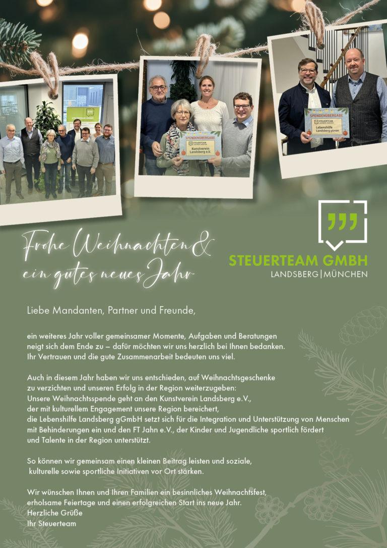 Spendenübergabe Steuerteam 2025